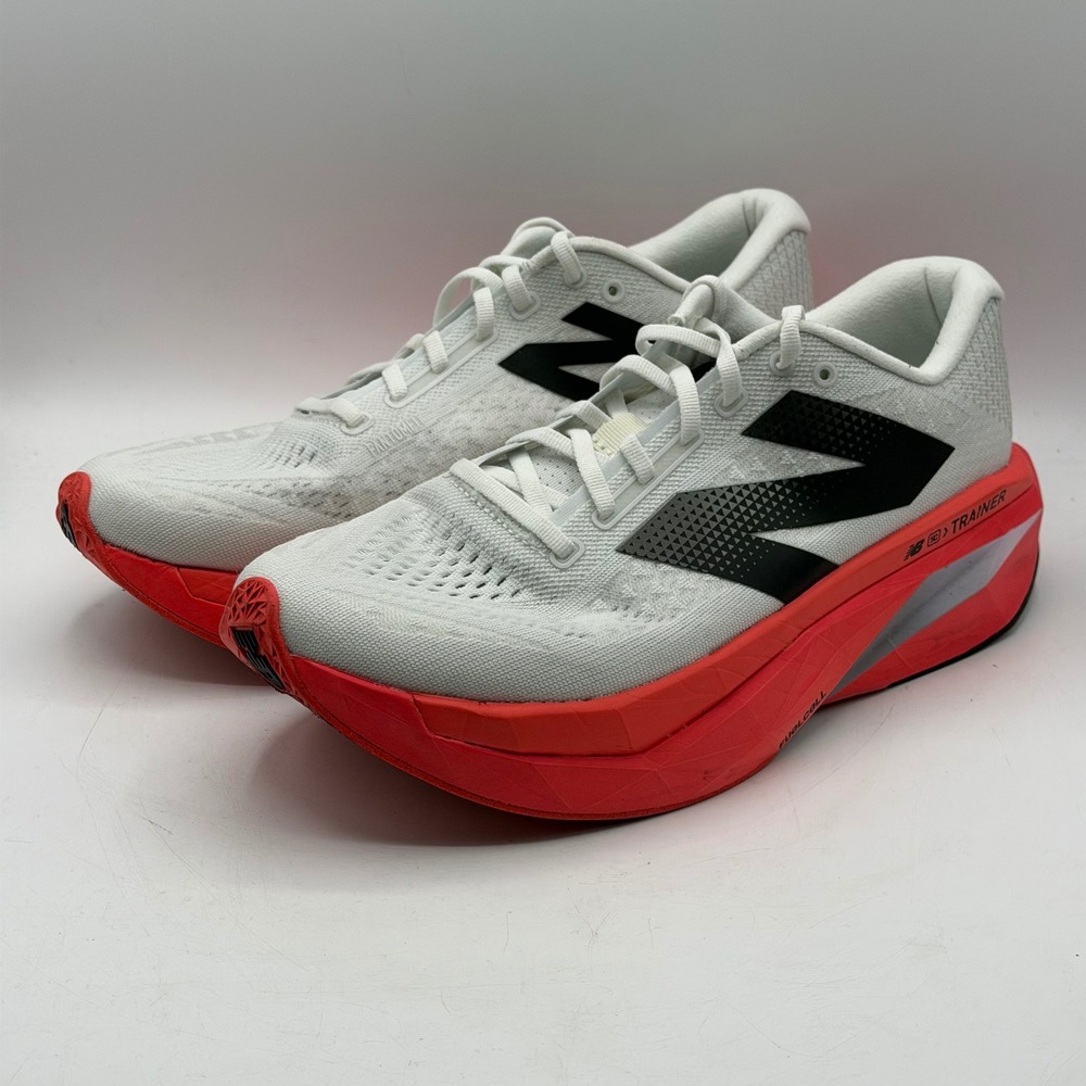 New Balance FuelCell SC Trainer v2 White Red Men's 11.5 MRCXY4 Carbon Plate Shoe